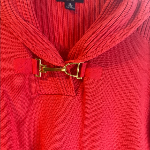 Chaps Vibrant Red Cowl Neck Sweater - Picture 3 of 5